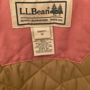 Women’s LLBean Plus size 1X barn coat, Quilted lining
